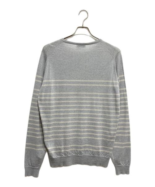 JOHN SMEDLEY（ジョンスメドレー）JOHN SMEDLEY (ジョンスメドレー) ニュージーランドメリノ ボーダーニット グレー サイズ:Ｌの古着・服飾アイテム