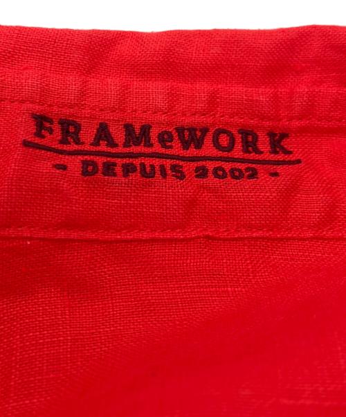 FRAMeWORK（フレームワーク）FRAMeWORK (フレームワーク) フレンチリネンレギュラーシャツ レッド サイズ:Freeの古着・服飾アイテム