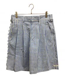 TSTS（ティーエスティーエス）の古着「SPEECH BUBBLES BELTED SHORT TROUSERS」｜ライトブルー