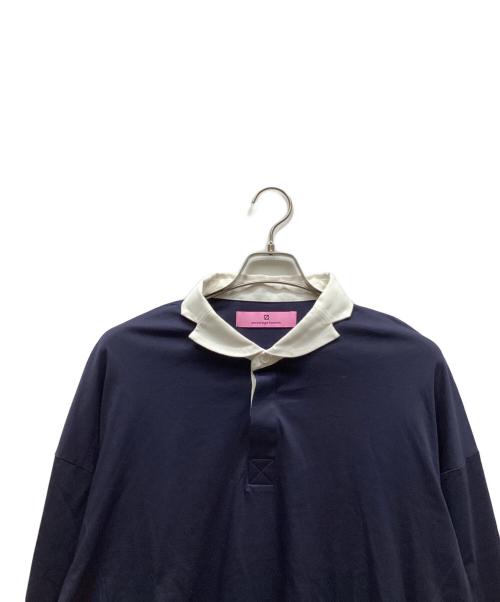 ANREALAGE HOMME（アンリアレイジオム）ANREALAGE HOMME (アンリアレイジオム) NOTCHED COLLAR POLO SHIRT ネイビー サイズ:48の古着・服飾アイテム