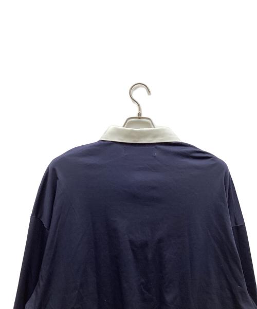 ANREALAGE HOMME（アンリアレイジオム）ANREALAGE HOMME (アンリアレイジオム) NOTCHED COLLAR POLO SHIRT ネイビー サイズ:48の古着・服飾アイテム