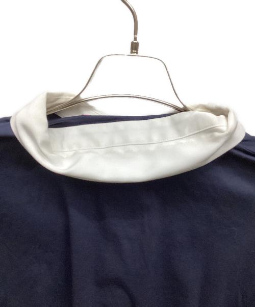 ANREALAGE HOMME（アンリアレイジオム）ANREALAGE HOMME (アンリアレイジオム) NOTCHED COLLAR POLO SHIRT ネイビー サイズ:48の古着・服飾アイテム