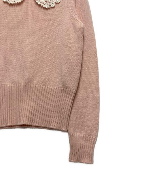 DOLCE & GABBANA（ドルチェ＆ガッバーナ）DOLCE & GABBANA (ドルチェ＆ガッバーナ) レースカラーニット ピンク サイズ:36の古着・服飾アイテム