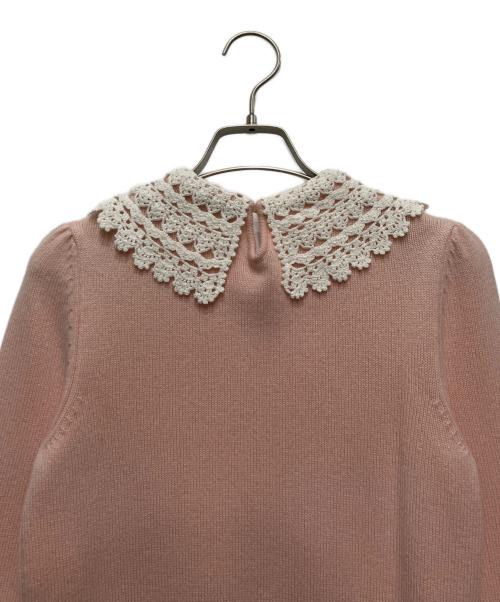 DOLCE & GABBANA（ドルチェ＆ガッバーナ）DOLCE & GABBANA (ドルチェ＆ガッバーナ) レースカラーニット ピンク サイズ:36の古着・服飾アイテム