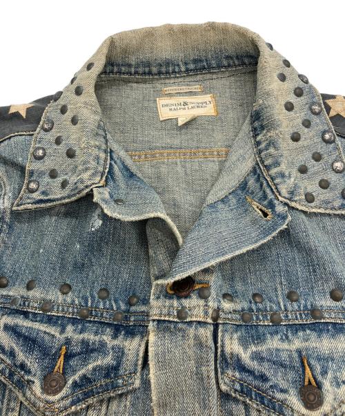 Denim & Supply Ralph Lauren（デニム＆サプライ ラルフローレン）DENIM & SUPPLY RALPH LAUREN (デニム＆サプライ ラルフローレン) 星条旗ダメージ加工デニムジャケット インディゴ サイズ:Mの古着・服飾アイテム