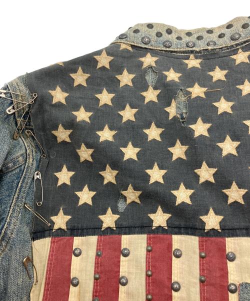 Denim & Supply Ralph Lauren（デニム＆サプライ ラルフローレン）DENIM & SUPPLY RALPH LAUREN (デニム＆サプライ ラルフローレン) 星条旗ダメージ加工デニムジャケット インディゴ サイズ:Mの古着・服飾アイテム