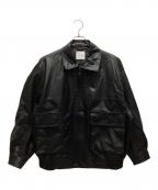FREAK'S STOREフリークスストア）の古着「リラックスフィット フェイクレザー ジップアップ ブルゾン」｜ブラック