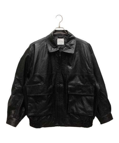 FREAK'S STORE（フリークスストア）FREAK'S STORE (フリークスストア) リラックスフィット フェイクレザー ジップアップ ブルゾン ブラック サイズ:Lの古着・服飾アイテム