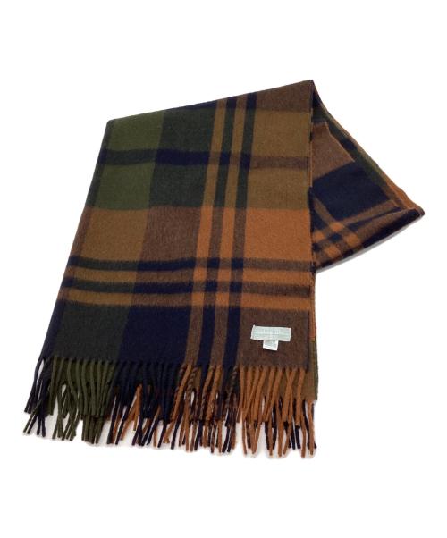 JOSHUA ELLIS（ジョシュア エリス）JOSHUA ELLIS (ジョシュア エリス) カシミヤチェックストール ブラウンの古着・服飾アイテム