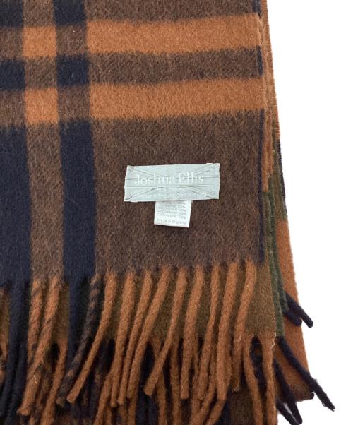 JOSHUA ELLIS（ジョシュア エリス）JOSHUA ELLIS (ジョシュア エリス) カシミヤチェックストール ブラウンの古着・服飾アイテム