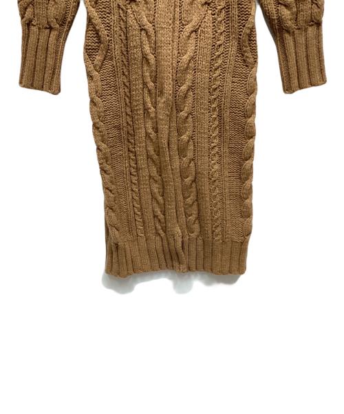 ticca（ティッカ）ticca (ティッカ) ケーブルガウンカーディガン ブラウン サイズ:Fの古着・服飾アイテム