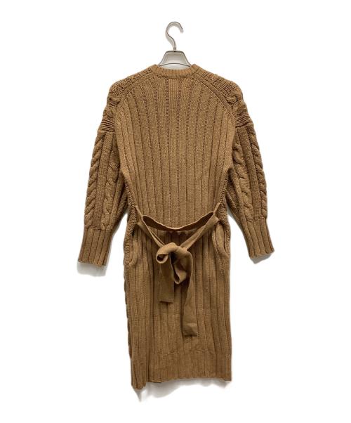 ticca（ティッカ）ticca (ティッカ) ケーブルガウンカーディガン ブラウン サイズ:Fの古着・服飾アイテム