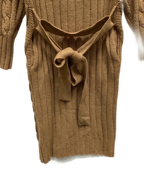 ticca（ティッカ）ticca (ティッカ) ケーブルガウンカーディガン ブラウン サイズ:Fの古着・服飾アイテム