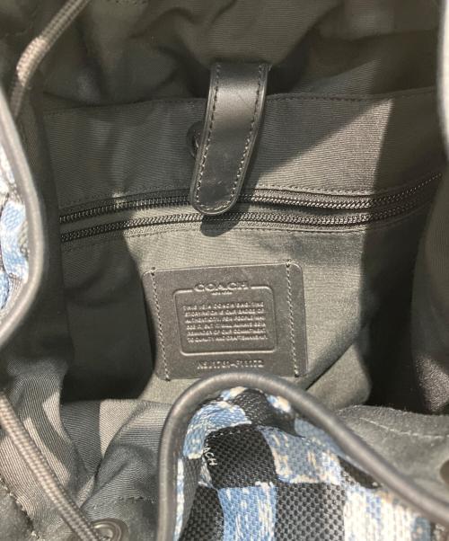 COACH（コーチ）COACH (コーチ) Terrain Trek Pack with Graphic Checker Print ブラック×ブルーの古着・服飾アイテム