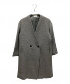 PLSTプラステ）の古着「ウールフブレンドカルゼカラーレスコート」｜グレー