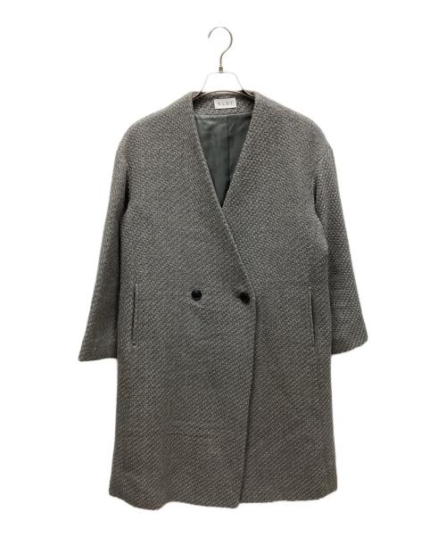 PLST（プラステ）PLST (プラステ) ウールフブレンドカルゼカラーレスコート グレー サイズ:Lの古着・服飾アイテム