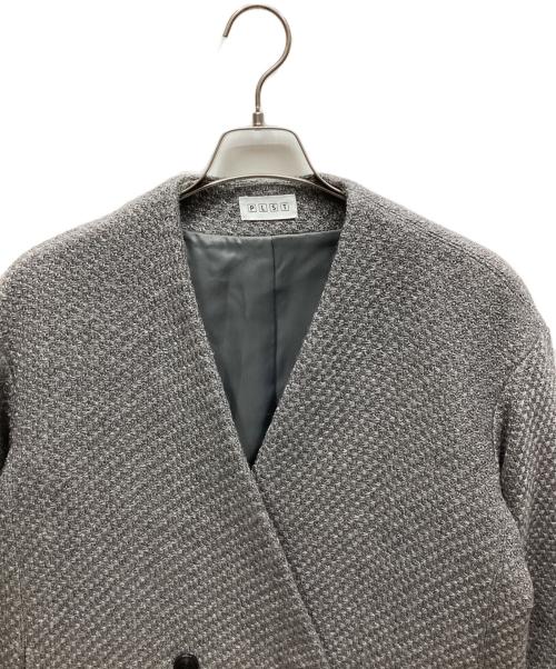 PLST（プラステ）PLST (プラステ) ウールフブレンドカルゼカラーレスコート グレー サイズ:Lの古着・服飾アイテム