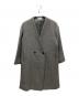PLST（プラステ）の古着「ウールフブレンドカルゼカラーレスコート」｜グレー