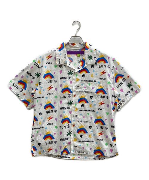 Cactus Plant Flea Market（カクタスプラントフリーマーケット）cactus plant flea market (カクタスプラントフリーマーケット) CROP ALOHA LSD SHIRT ホワイト サイズ:2の古着・服飾アイテム