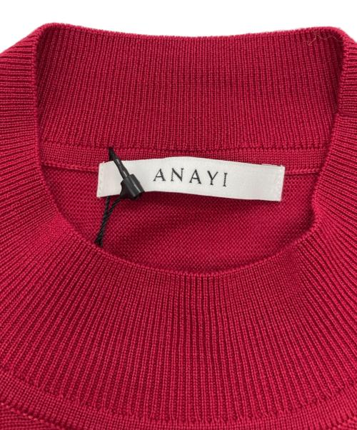 ANAYI（アナイ）ANAYI (アナイ) メリノウールショルダースリットワンピース レッド サイズ:38 未使用品の古着・服飾アイテム