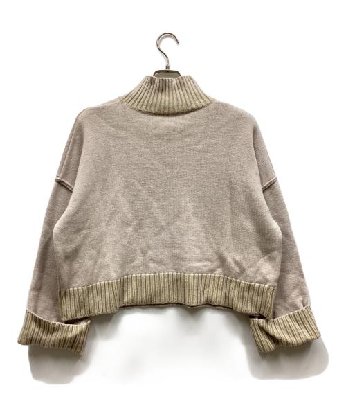 PUBLIC TOKYO（パブリックトウキョウ）PUBLIC TOKYO (パブリックトウキョウ) ショートヘムリブニット ベージュ サイズ:FREEの古着・服飾アイテム