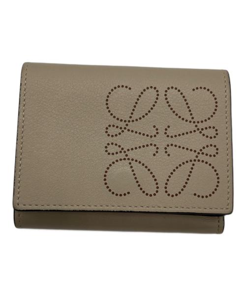 LOEWE（ロエベ）LOEWE (ロエベ) 3つ折り財布 ライトオーツ×タンの古着・服飾アイテム