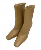 CLANEクラネ）の古着「SQUARE SHORT BOOTS/スクエアショートブーツ」｜ベージュ