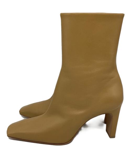 CLANE（クラネ）CLANE (クラネ) SQUARE SHORT BOOTS/スクエアショートブーツ ベージュ サイズ:36の古着・服飾アイテム