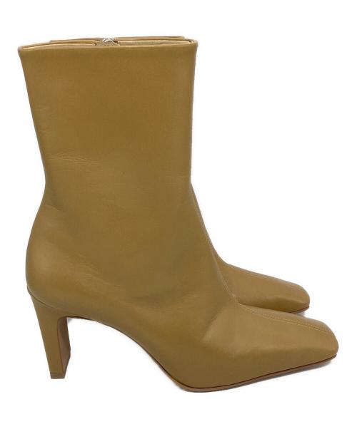 CLANE（クラネ）CLANE (クラネ) SQUARE SHORT BOOTS/スクエアショートブーツ ベージュ サイズ:36の古着・服飾アイテム