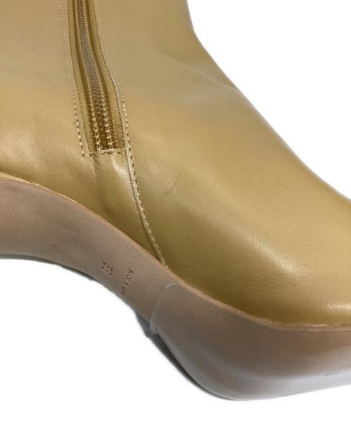 CLANE（クラネ）CLANE (クラネ) SQUARE SHORT BOOTS/スクエアショートブーツ ベージュ サイズ:36の古着・服飾アイテム