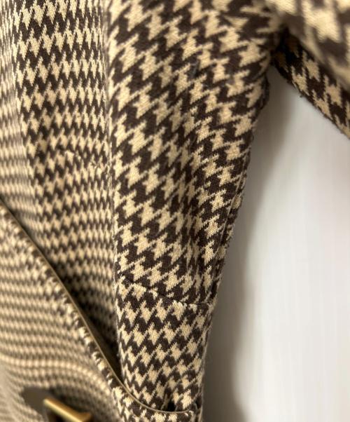 LAUREN RALPH LAUREN（ローレンラルフローレン）LAUREN RALPH LAUREN (ローレンラルフローレン) 千鳥柄カシュクールニットワンピース ベージュ サイズ:Sの古着・服飾アイテム