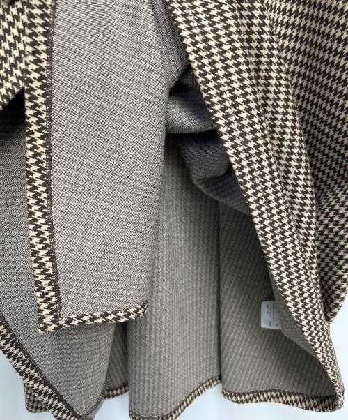 LAUREN RALPH LAUREN（ローレンラルフローレン）LAUREN RALPH LAUREN (ローレンラルフローレン) 千鳥柄カシュクールニットワンピース ベージュ サイズ:Sの古着・服飾アイテム