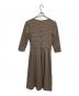 LAUREN RALPH LAUREN (ローレンラルフローレン) 千鳥柄カシュクールニットワンピース ベージュ サイズ:S：8000円
