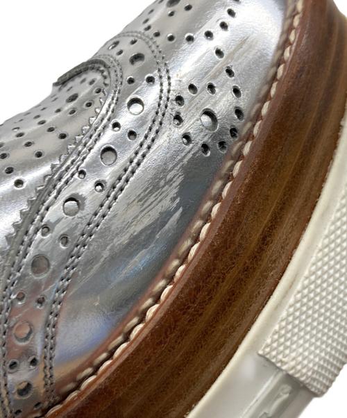 MIU MIU（ミュウミュウ）MIU MIU (ミュウミュウ) プラットフォームウィングチップシューズ シルバー サイズ:37の古着・服飾アイテム