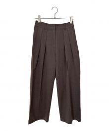 anuke（アンヌーク）の古着「タックワイドパンツ」｜ブラウン