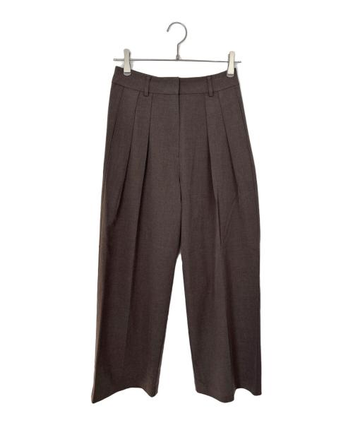 anuke（アンヌーク）anuke (アンヌーク) タックワイドパンツ ブラウン サイズ:36の古着・服飾アイテム