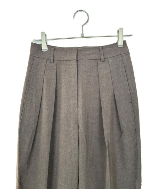 anuke（アンヌーク）anuke (アンヌーク) タックワイドパンツ ブラウン サイズ:36の古着・服飾アイテム