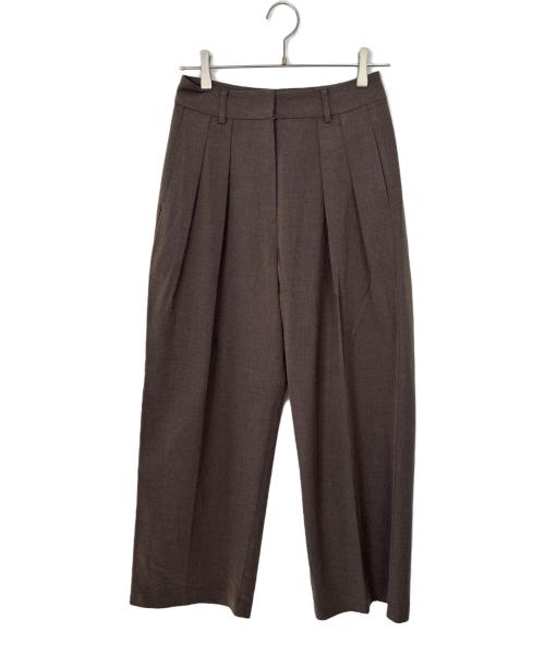 anuke（アンヌーク）anuke (アンヌーク) タックワイドパンツ ブラウン サイズ:36の古着・服飾アイテム