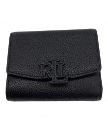 LAUREN RALPH LAUREN（ローレン ラルフ ローレン）の古着「ペブルド スモール Cameryn フラップ ウォレット」｜ブラック