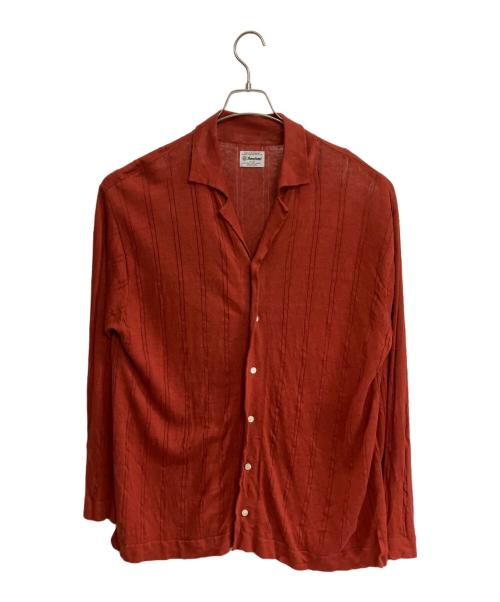 Yonetomi（ヨネトミ）Yonetomi (ヨネトミ) リネンニットシャツ レッド サイズ:3の古着・服飾アイテム