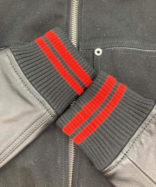 DIESEL（ディーゼル）DIESEL (ディーゼル) 襟レザーキャンバスレイヤードジャケット ブラック サイズ:Sの古着・服飾アイテム