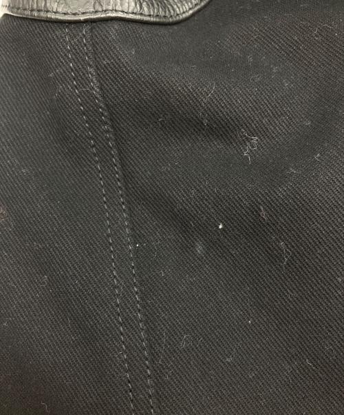 DIESEL（ディーゼル）DIESEL (ディーゼル) 襟レザーキャンバスレイヤードジャケット ブラック サイズ:Sの古着・服飾アイテム