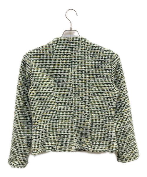 Sybilla（シビラ）Sybilla (シビラ) ニーブツイードノーカラージャケット グリーン サイズ:Mの古着・服飾アイテム