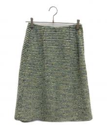 Sybilla（シビラ）の古着「ニーブツイードスカート」｜グリーン