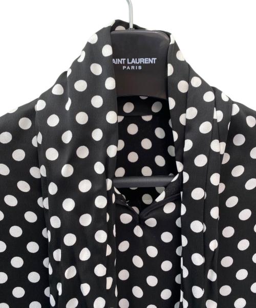 Saint Laurent Paris（サンローランパリ）Saint Laurent Paris (サンローランパリ) ドットボウタイブラウス ブラック サイズ:34の古着・服飾アイテム