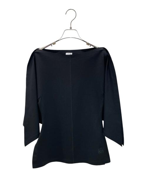LOEWE（ロエベ）LOEWE (ロエベ) アナグラム ボートネックカットソー ブラック サイズ:34の古着・服飾アイテム