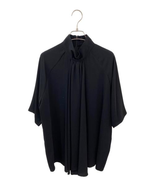 MM6 Maison Margiela（エムエムシックスメゾンマルジェラ）MM6 Maison Margiela (エムエムシックスメゾンマルジェラ) ギャザーハイネックブラウス ブラック サイズ:40の古着・服飾アイテム