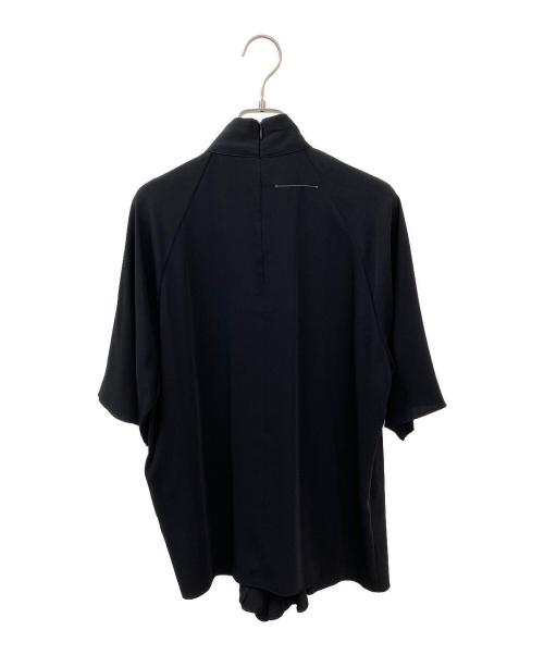 MM6 Maison Margiela（エムエムシックスメゾンマルジェラ）MM6 Maison Margiela (エムエムシックスメゾンマルジェラ) ギャザーハイネックブラウス ブラック サイズ:40の古着・服飾アイテム