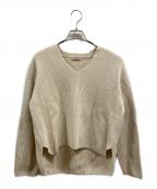 AURALEEオーラリー）の古着「SUPER FINE WOOL RIB KNIT V NECK P/O」｜ベージュ