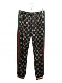 GUCCI（グッチ）の古着「GGコットンジャージー ジョギングパンツ」｜ブラック×ベージュ